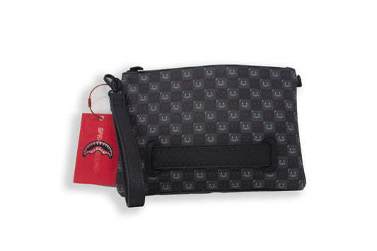 SHARKS IN PARIS WFT BUBBLY BLACK CHECK CROSSOVER CLUTCH