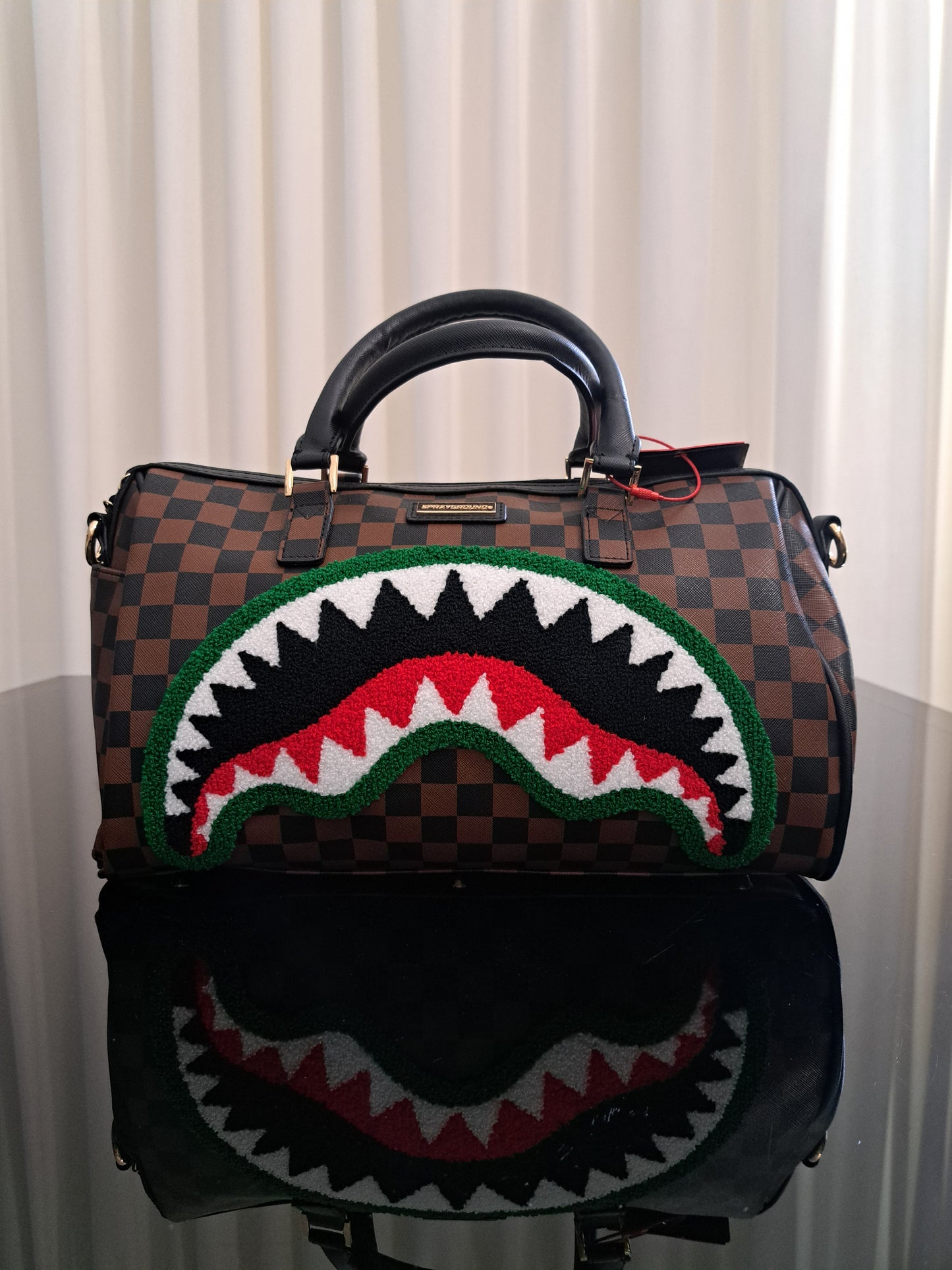 Borsa Spraygroung Chenille Sip Mini Duffle Marrone