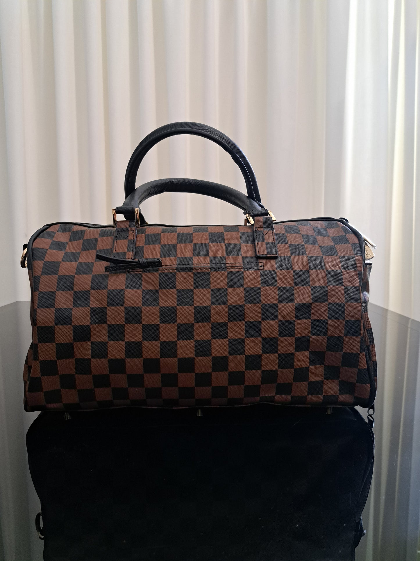 Borsa Spraygroung Chenille Sip Mini Duffle Marrone