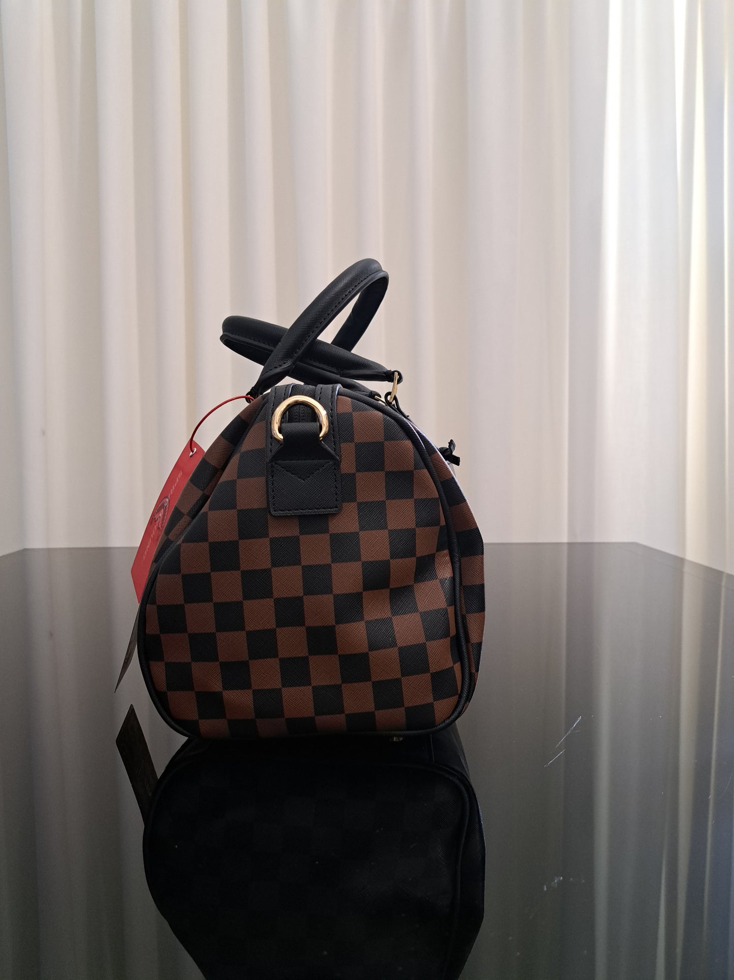 Borsa Spraygroung Chenille Sip Mini Duffle Marrone