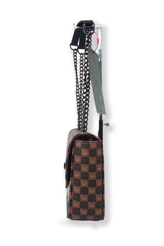BORSA SHARKS IN PARIS WTF BUBBLE BROWN CHECK SPRAYGROUND