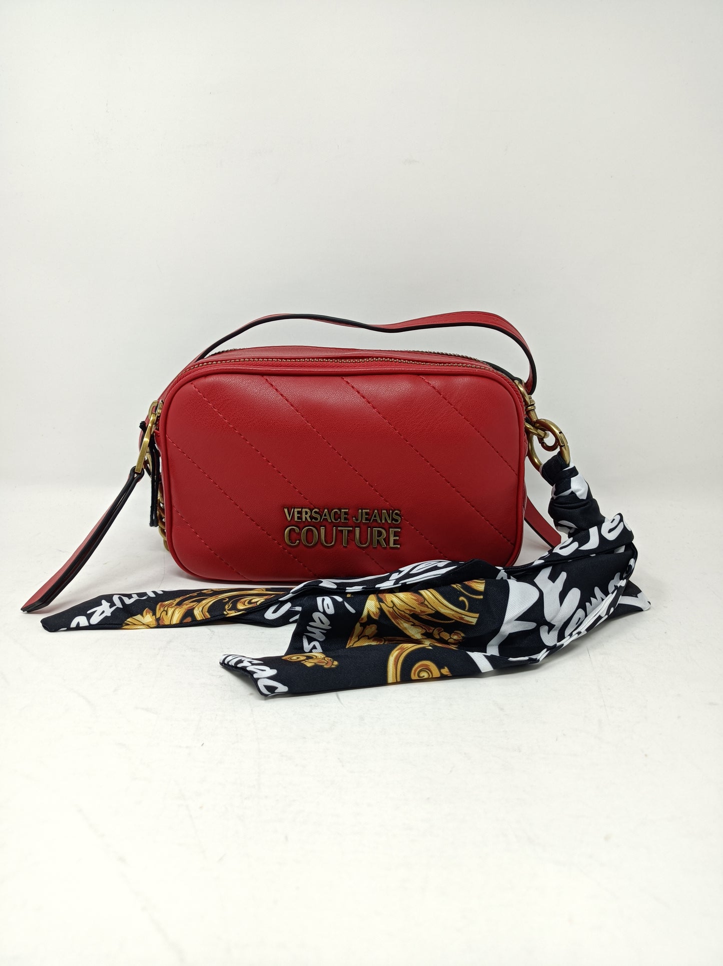 Borsa a tracolla con placca logo
