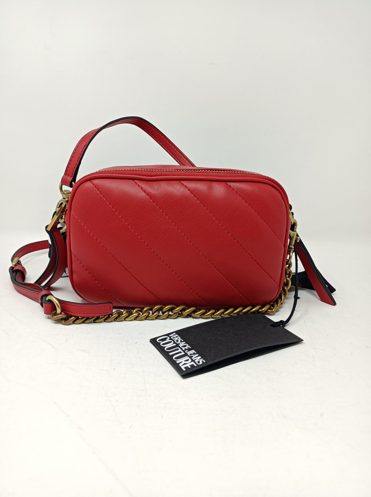Borsa a tracolla con placca logo