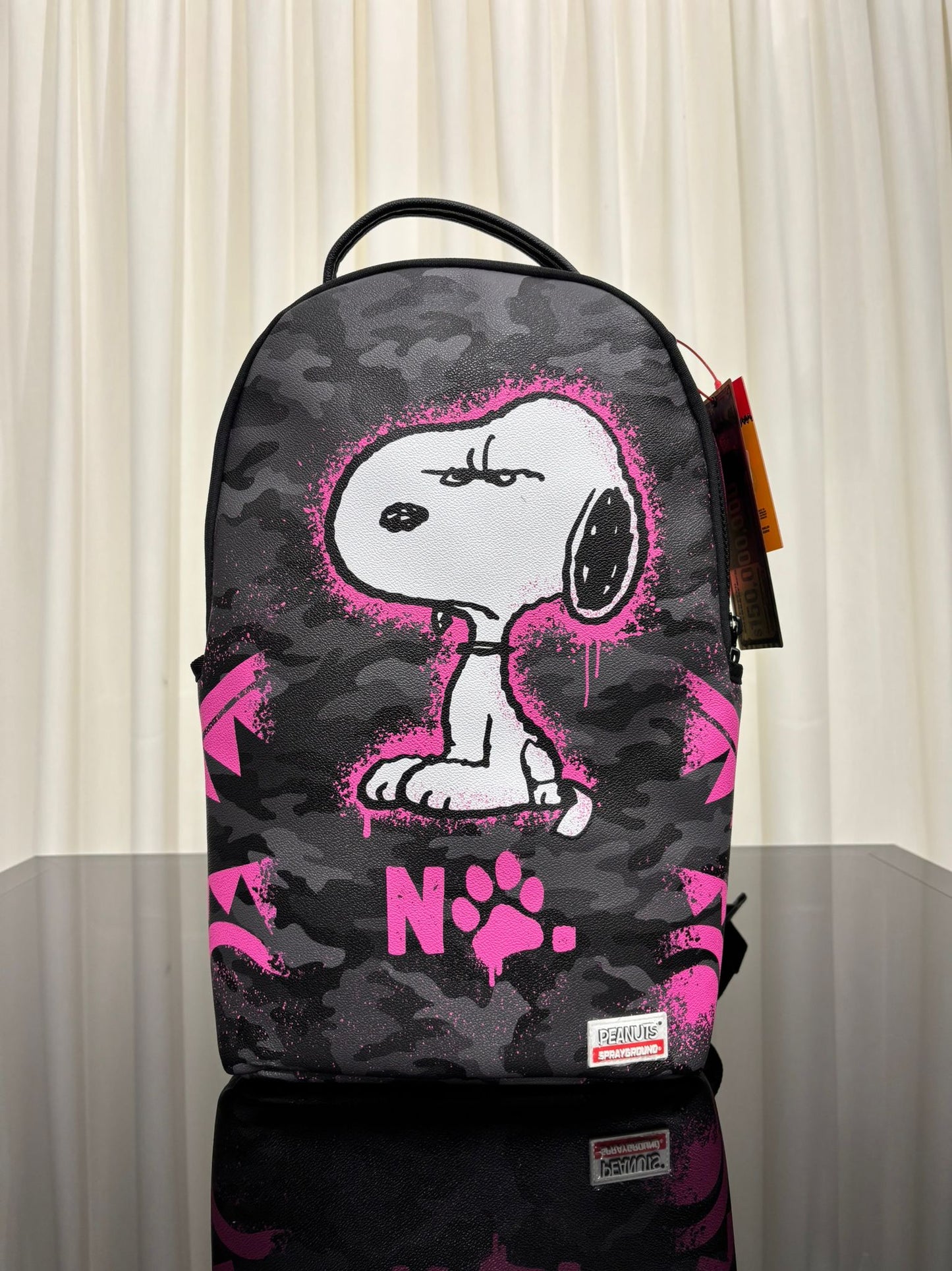 PEANUTS SNOOPY PINK STENCIL DLXSV BACKPACK
