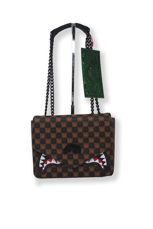 BORSA SHARKS IN PARIS WTF BUBBLE BROWN CHECK SPRAYGROUND